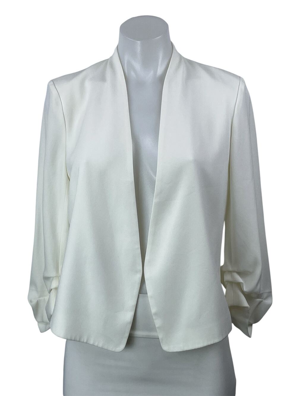 Aritzia Babaton Power Waist White Crepe Slim Fit Open Blazer Coat Jacket Size 4